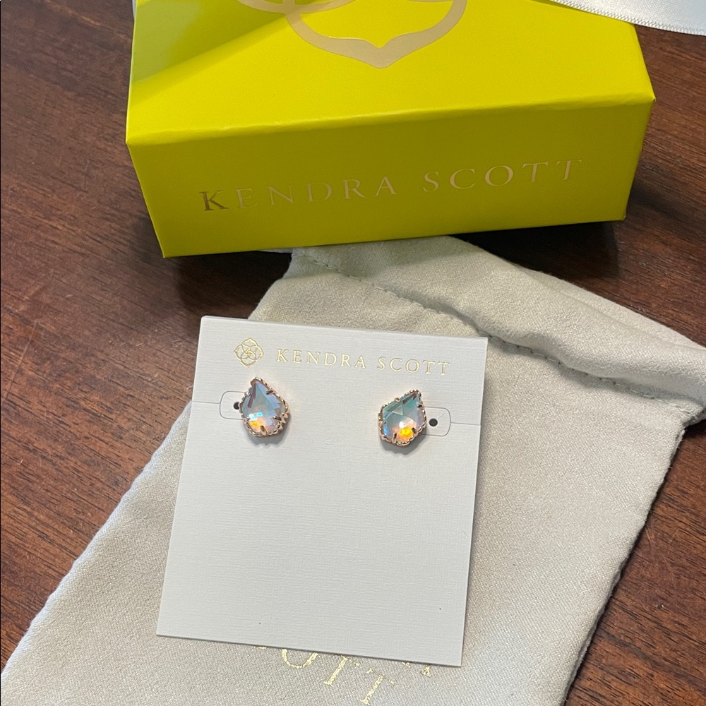 Kendra Scott Tessa Studs in Rose Gold and Dichroic Glass